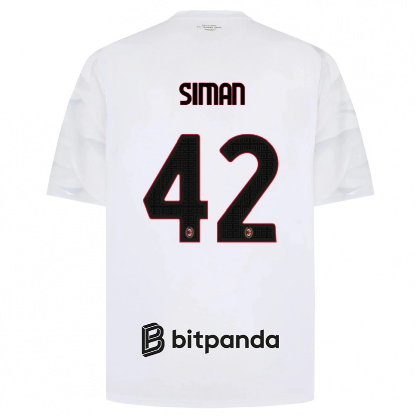 Danxen Kinder Alexandru Șiman #42 Weiß Rot Schwarz Auswärtstrikot Trikot 2026/27 T-Shirt Österreich