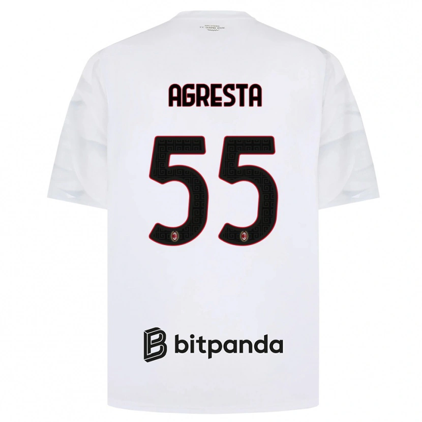 Danxen Kinder Stefano Agresta #55 Weiß Rot Schwarz Auswärtstrikot Trikot 2026/27 T-Shirt Österreich