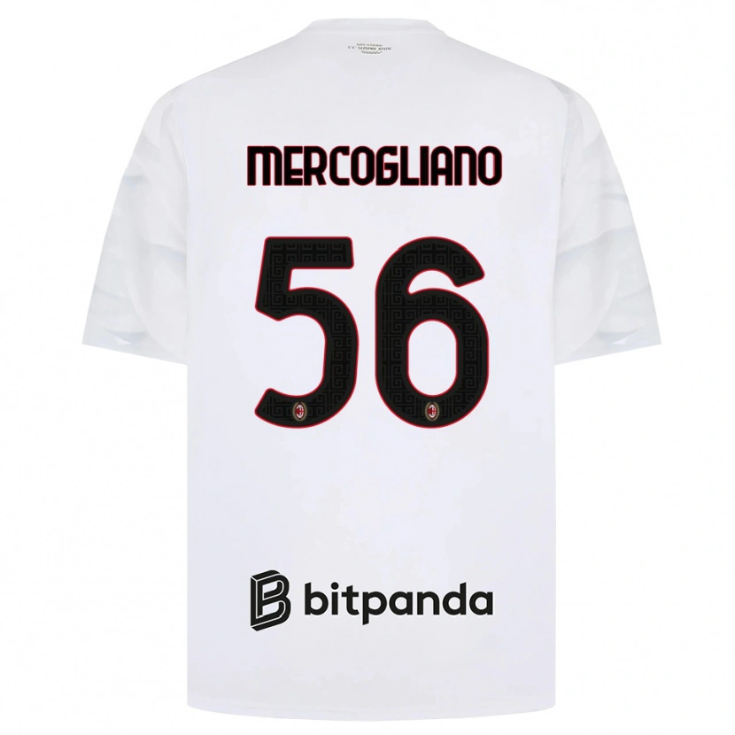Danxen Kinder Mattia Mercogliano #56 Weiß Rot Schwarz Auswärtstrikot Trikot 2026/27 T-Shirt Österreich