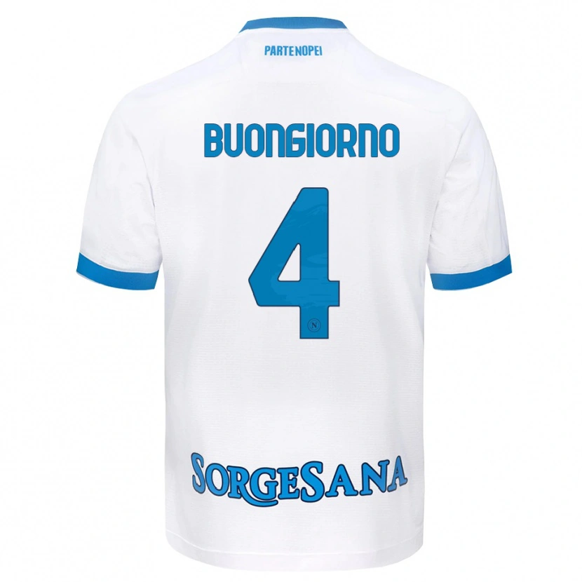 Danxen Kinder Alessandro Buongiorno #4 Weiß Hellblau Auswärtstrikot Trikot 2026/27 T-Shirt Österreich