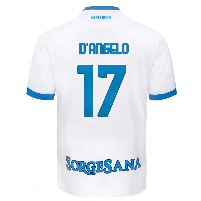 Danxen Kinder Giuseppe D'angelo #17 Weiß Hellblau Auswärtstrikot Trikot 2026/27 T-Shirt Österreich