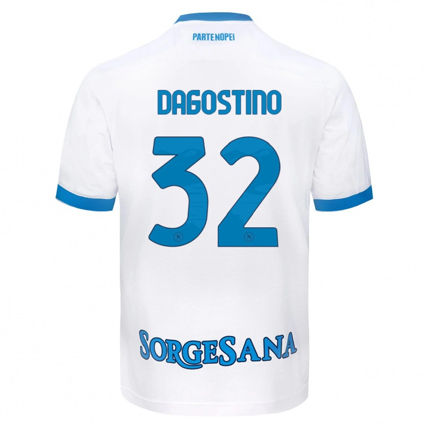 Danxen Kinder Giuseppe Dagostino #32 Weiß Hellblau Auswärtstrikot Trikot 2026/27 T-Shirt Österreich