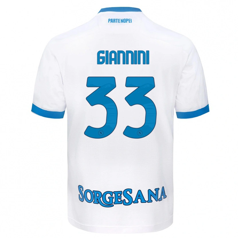 Danxen Kinder Enrico Giannini #33 Weiß Hellblau Auswärtstrikot Trikot 2026/27 T-Shirt Österreich