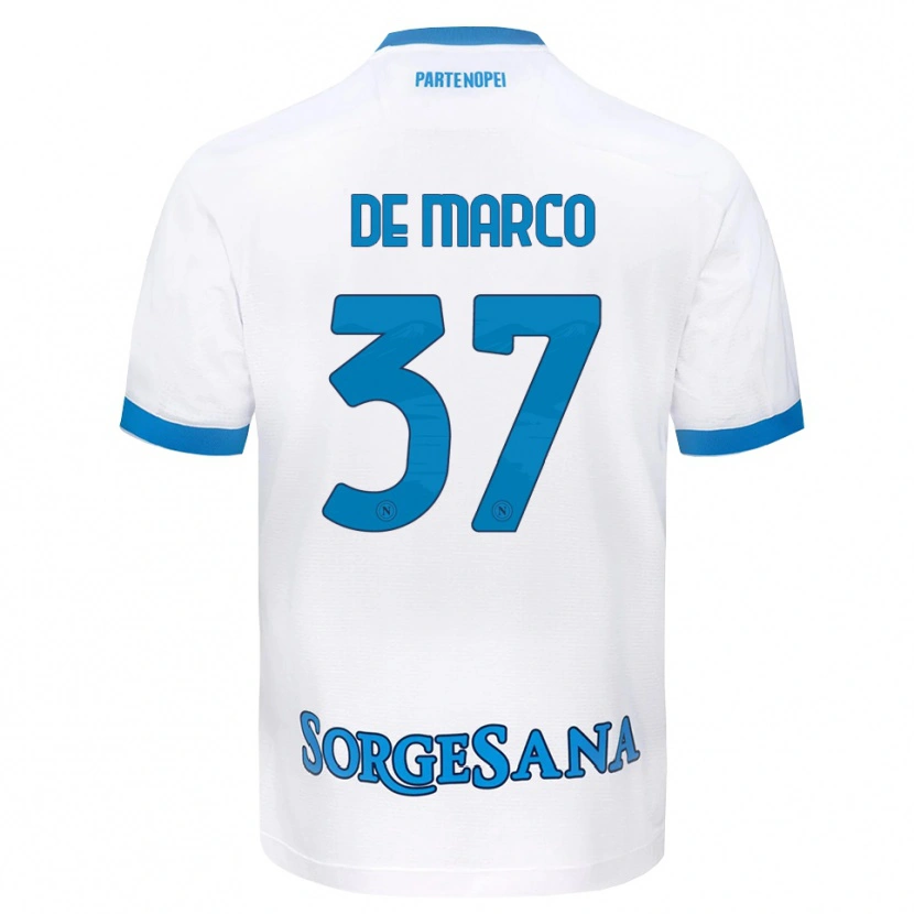 Danxen Kinder Francesco De Marco #37 Weiß Hellblau Auswärtstrikot Trikot 2026/27 T-Shirt Österreich