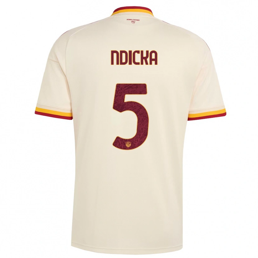 Danxen Kinder Evan Ndicka #5 Champagner Rot Gelb Auswärtstrikot Trikot 2026/27 T-Shirt Österreich