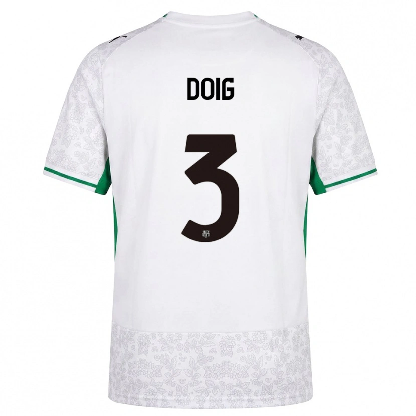 Danxen Kinder Josh Doig #3 Weiß Schwarz Grün Auswärtstrikot Trikot 2026/27 T-Shirt Österreich