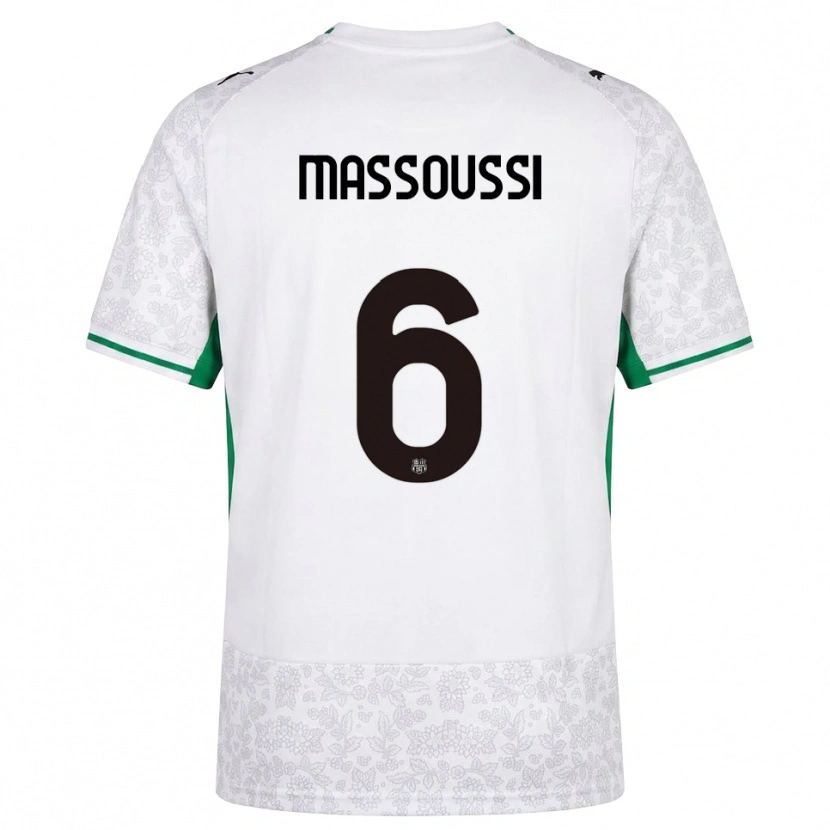 Danxen Kinder Zaid Massoussi #6 Weiß Schwarz Grün Auswärtstrikot Trikot 2026/27 T-Shirt Österreich