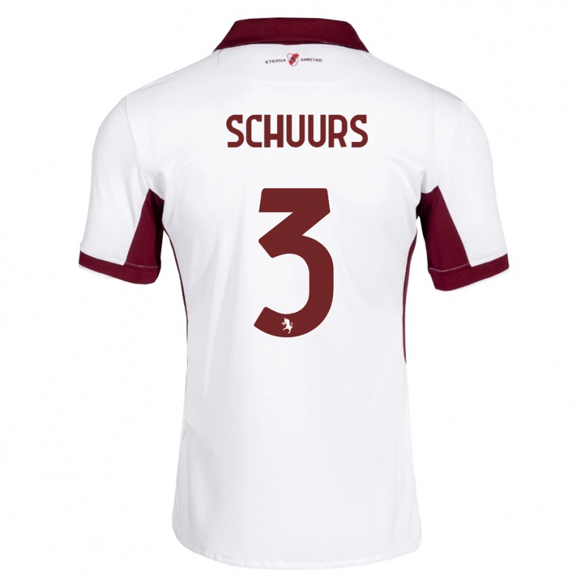 Danxen Kinder Perr Schuurs #3 Burgund Weiß Rot Auswärtstrikot Trikot 2026/27 T-Shirt Österreich