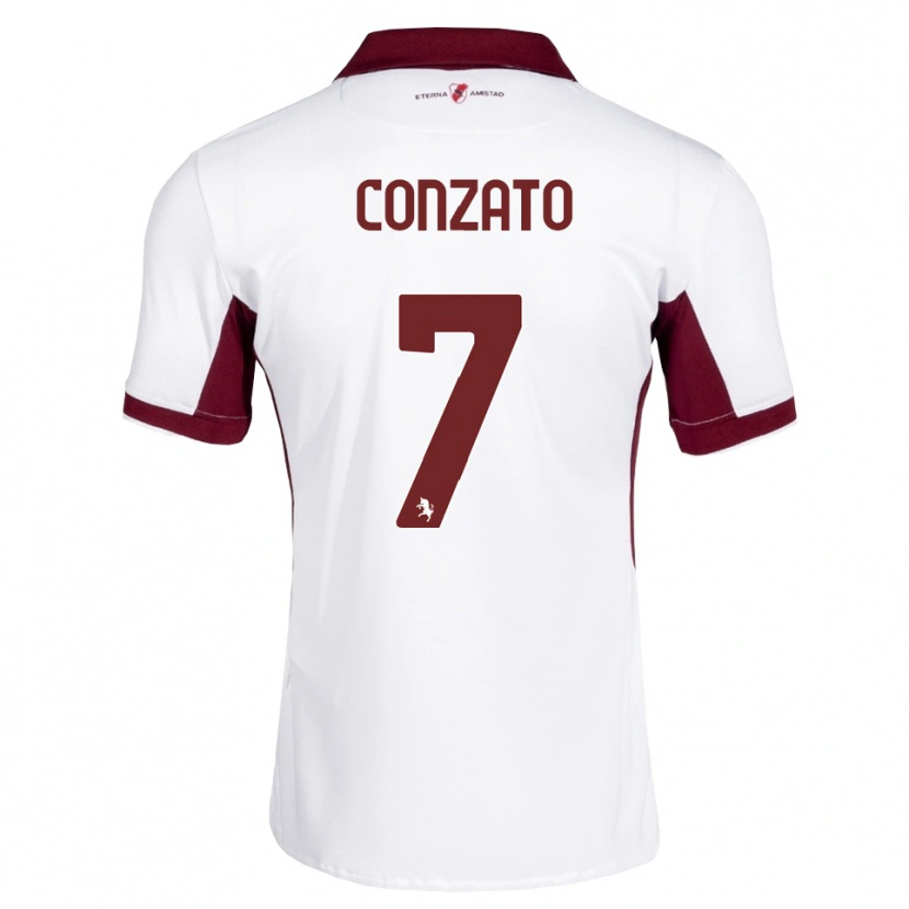 Danxen Kinder Filippo Conzato #7 Burgund Weiß Rot Auswärtstrikot Trikot 2026/27 T-Shirt Österreich