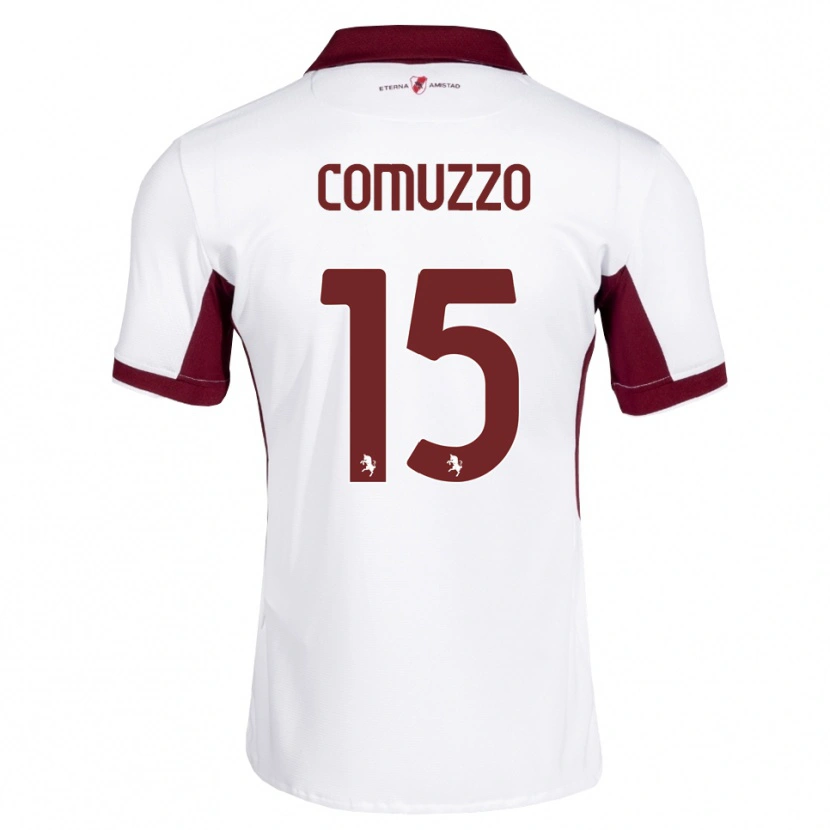 Danxen Kinder Pietro Comuzzo #15 Burgund Weiß Rot Auswärtstrikot Trikot 2026/27 T-Shirt Österreich