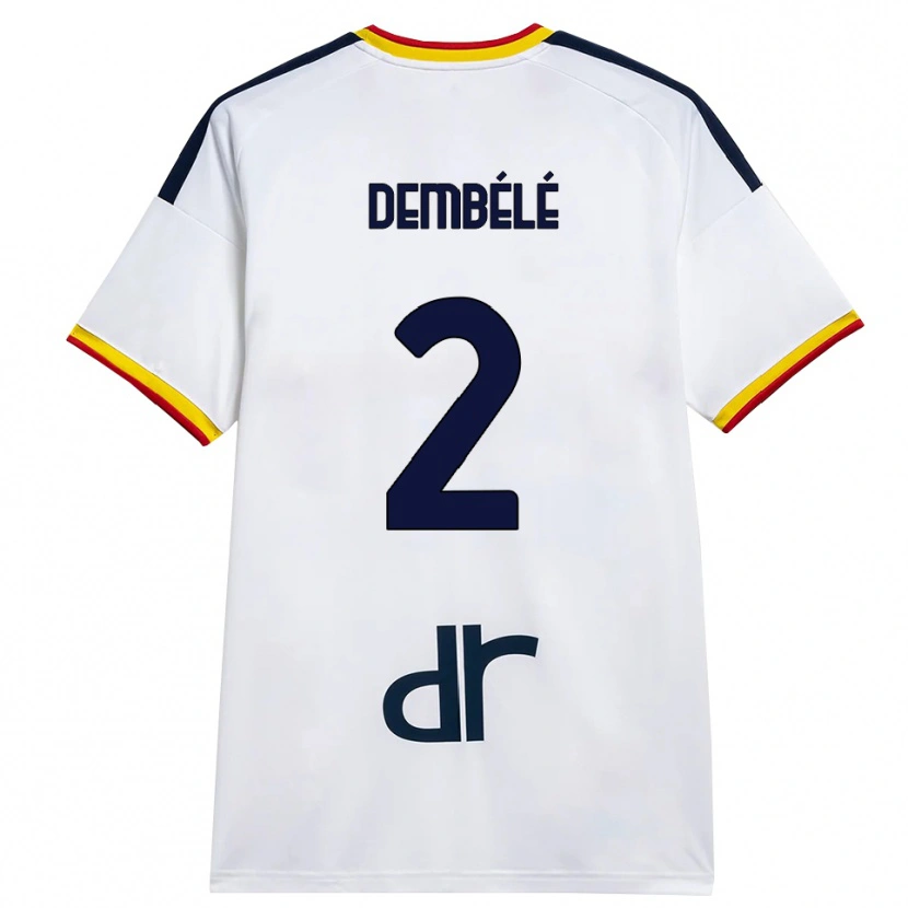 Danxen Kinder Ali Dembélé #2 Weiß Gelb Rot Auswärtstrikot Trikot 2026/27 T-Shirt Österreich