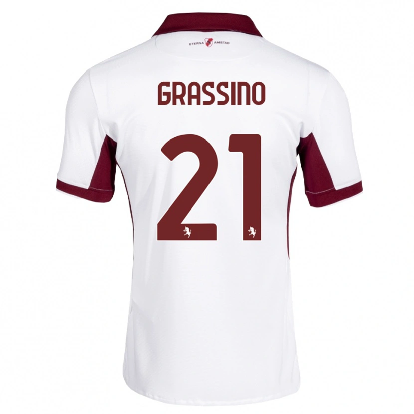 Danxen Kinder Giulia Grassino #21 Burgund Weiß Rot Auswärtstrikot Trikot 2026/27 T-Shirt Österreich
