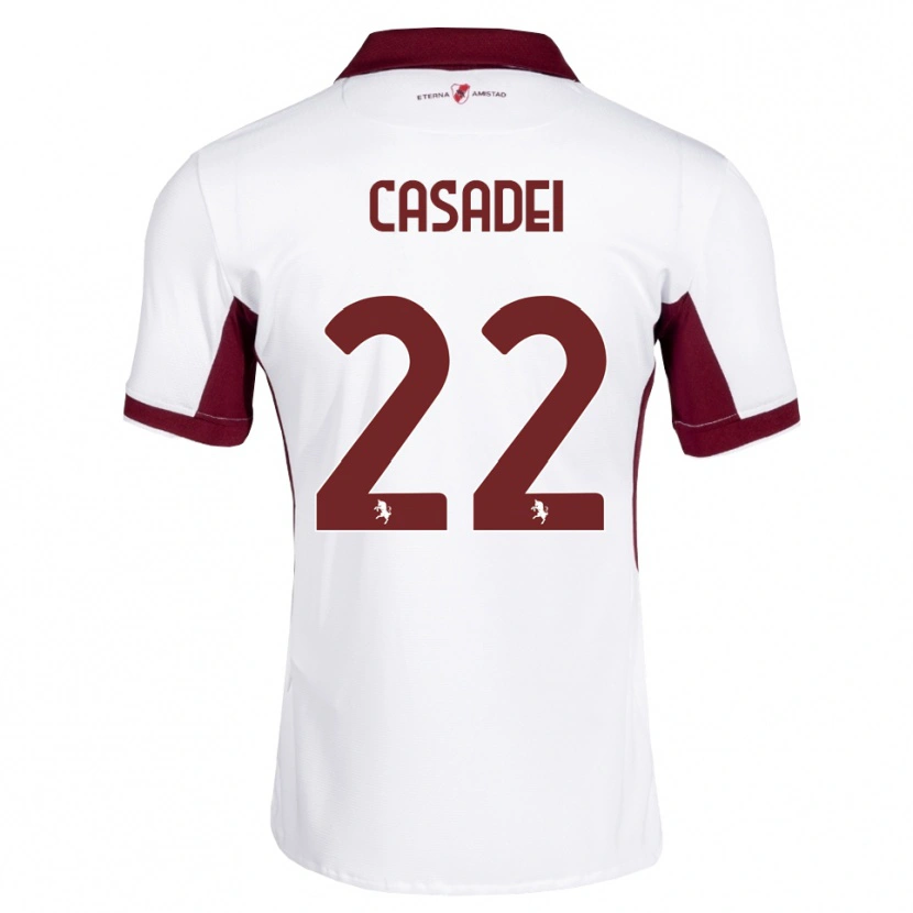 Danxen Kinder Cesare Casadei #22 Burgund Weiß Rot Auswärtstrikot Trikot 2026/27 T-Shirt Österreich