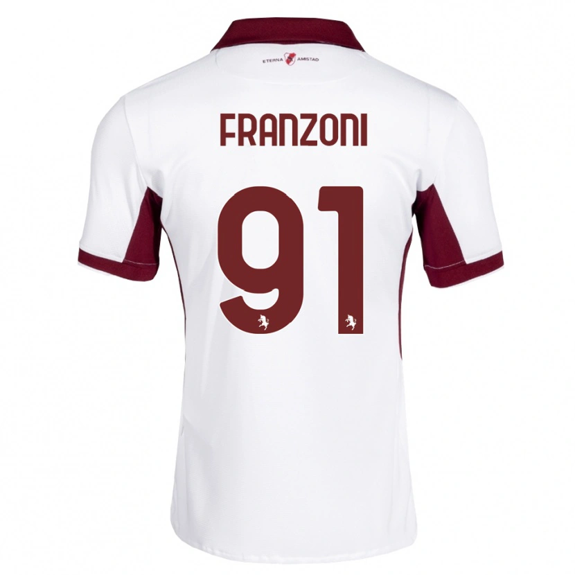 Danxen Kinder Nicolò Franzoni #91 Burgund Weiß Rot Auswärtstrikot Trikot 2026/27 T-Shirt Österreich