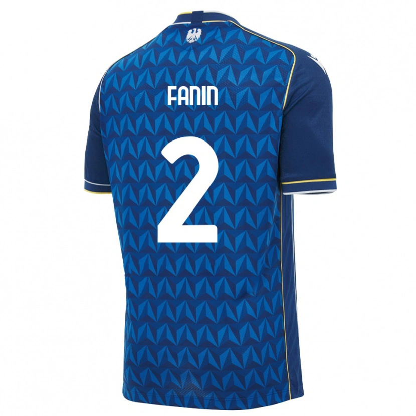 Danxen Kinder Alessandro Fanin #2 Königsblau Weiß Blau Auswärtstrikot Trikot 2026/27 T-Shirt Österreich