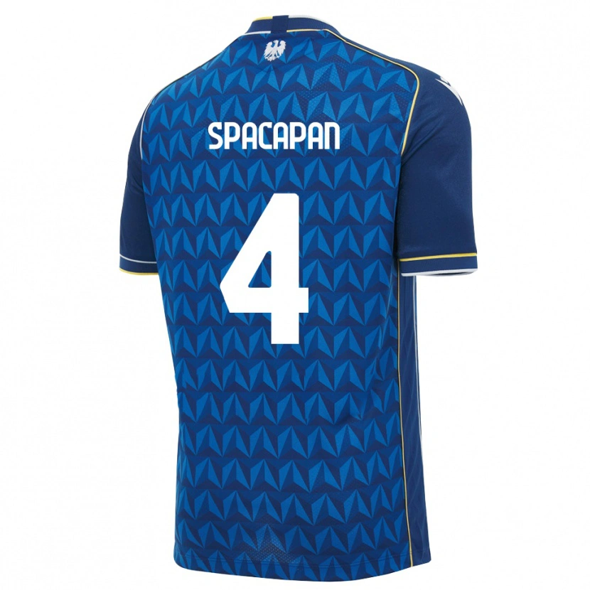 Danxen Kinder Luka Spacapan #4 Königsblau Weiß Blau Auswärtstrikot Trikot 2026/27 T-Shirt Österreich