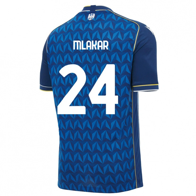Danxen Kinder Lorenzo Mlakar #24 Königsblau Weiß Blau Auswärtstrikot Trikot 2026/27 T-Shirt Österreich