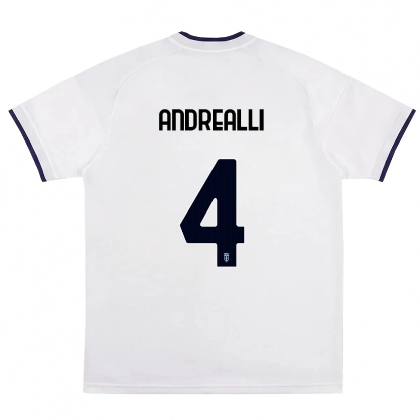 Danxen Kinder Francesco Andrealli #4 Weiß Rot Königsblau Auswärtstrikot Trikot 2026/27 T-Shirt Österreich