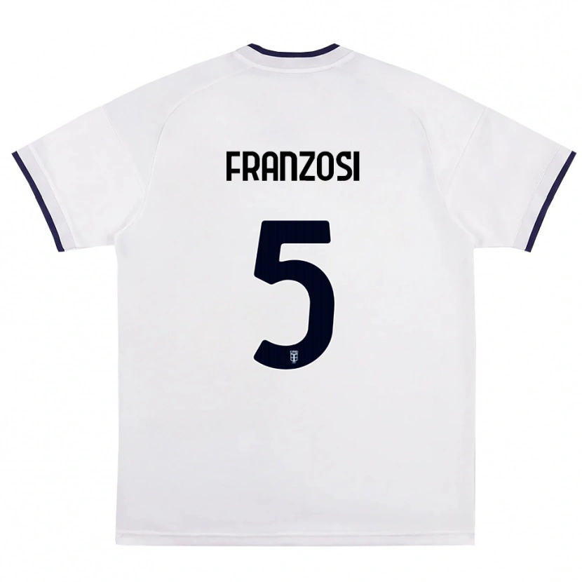 Danxen Kinder Edoardo Franzosi #5 Weiß Rot Königsblau Auswärtstrikot Trikot 2026/27 T-Shirt Österreich