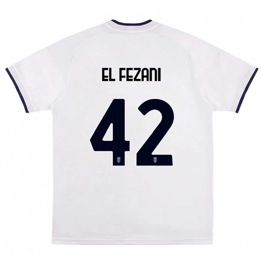 Danxen Kinder Mohamed El Fezani #42 Weiß Rot Königsblau Auswärtstrikot Trikot 2026/27 T-Shirt Österreich