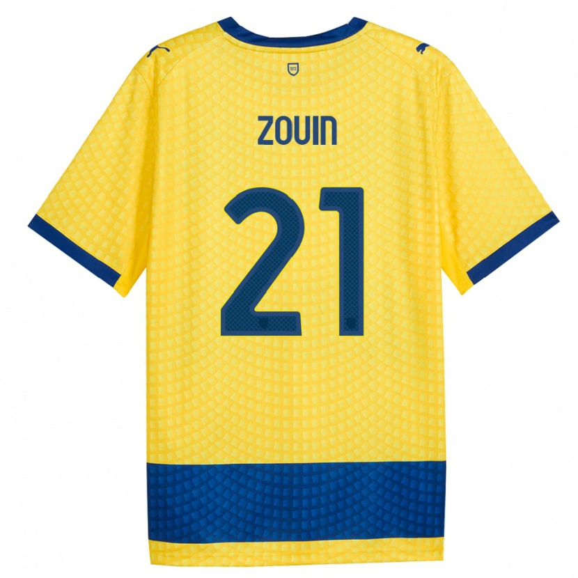 Danxen Kinder Aymen Zouin #21 Gelb Blau Schwarz Auswärtstrikot Trikot 2026/27 T-Shirt Österreich