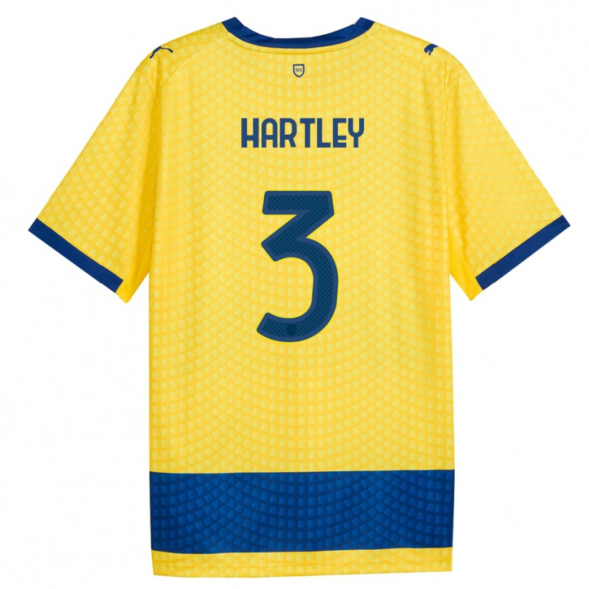 Danxen Kinder Ryan Hartley #3 Gelb Blau Schwarz Auswärtstrikot Trikot 2026/27 T-Shirt Österreich
