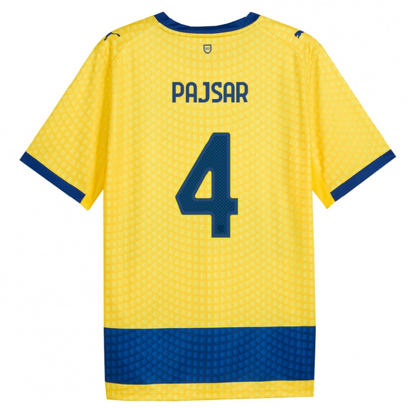 Danxen Kinder Karlo Pajsar #4 Gelb Blau Schwarz Auswärtstrikot Trikot 2026/27 T-Shirt Österreich