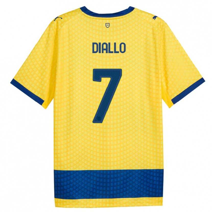 Danxen Kinder Ousmane Diallo #7 Gelb Blau Schwarz Auswärtstrikot Trikot 2026/27 T-Shirt Österreich