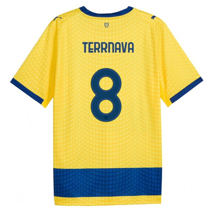 Danxen Kinder Dren Terrnava #8 Gelb Blau Schwarz Auswärtstrikot Trikot 2026/27 T-Shirt Österreich