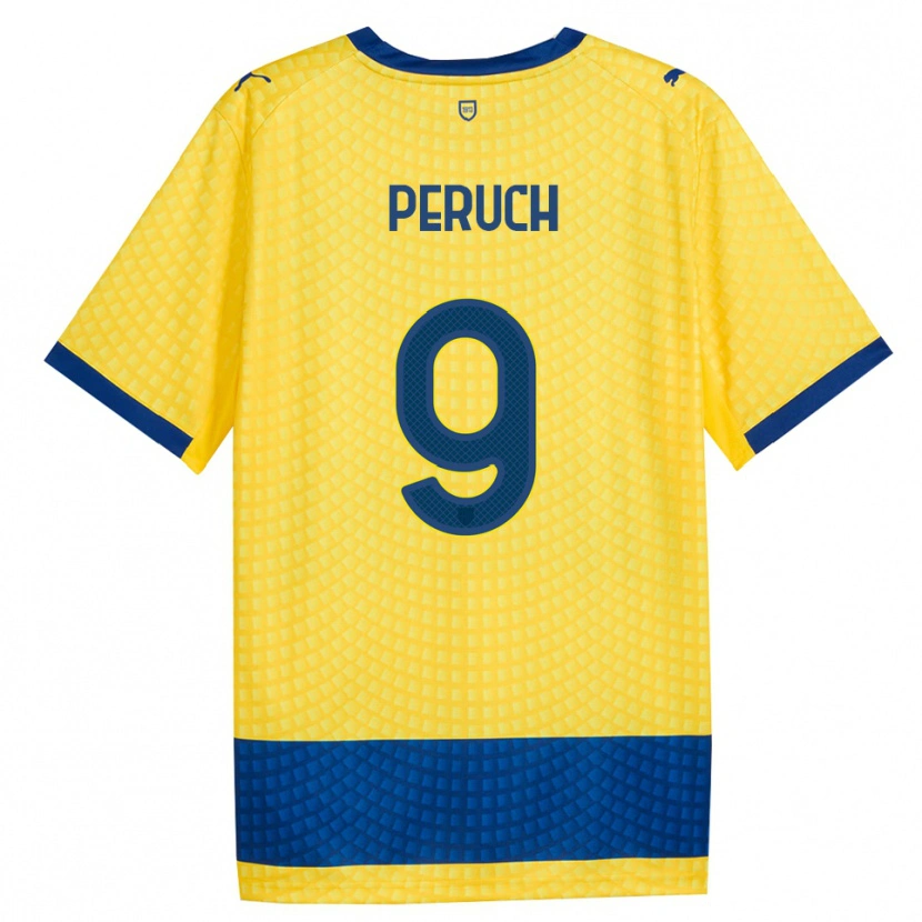 Danxen Kinder Pietro Peruch #9 Gelb Blau Schwarz Auswärtstrikot Trikot 2026/27 T-Shirt Österreich