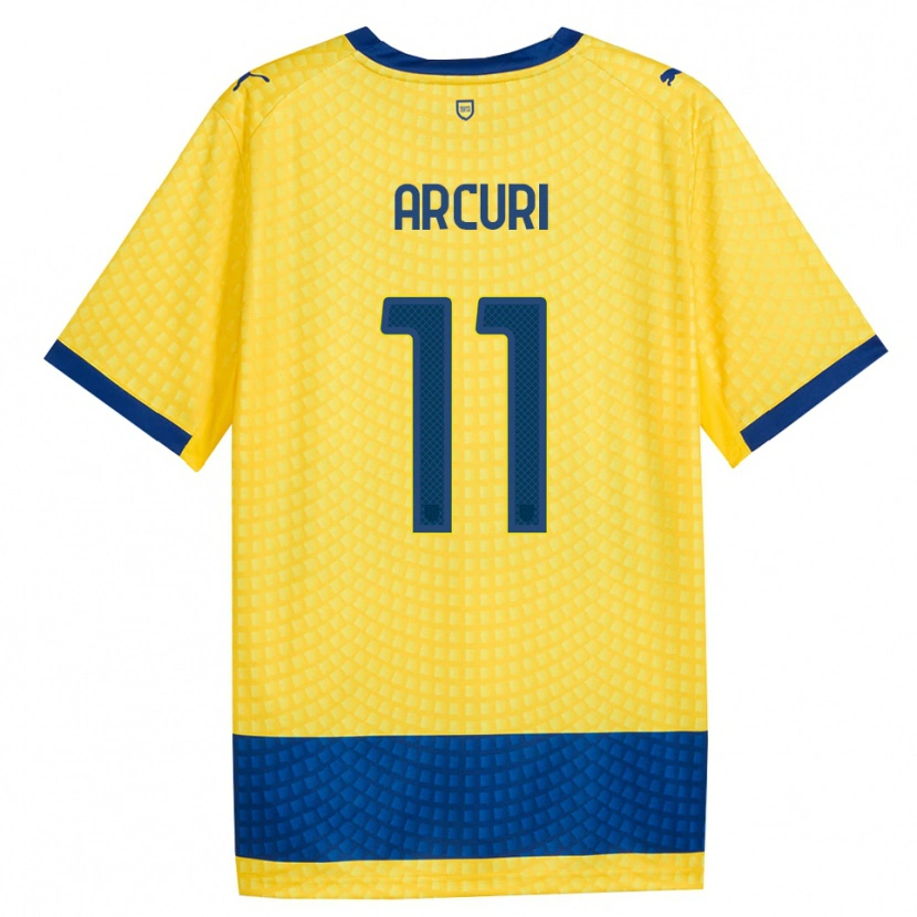 Danxen Kinder Francesco Arcuri #11 Gelb Blau Schwarz Auswärtstrikot Trikot 2026/27 T-Shirt Österreich