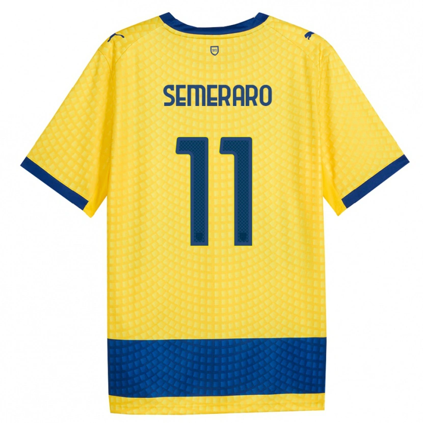 Danxen Kinder Riccardo Semeraro #11 Gelb Blau Schwarz Auswärtstrikot Trikot 2026/27 T-Shirt Österreich