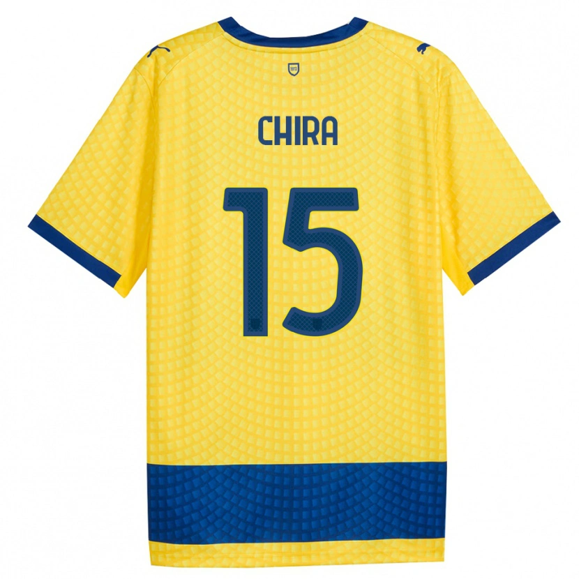 Danxen Kinder Alessandro Chira #15 Gelb Blau Schwarz Auswärtstrikot Trikot 2026/27 T-Shirt Österreich