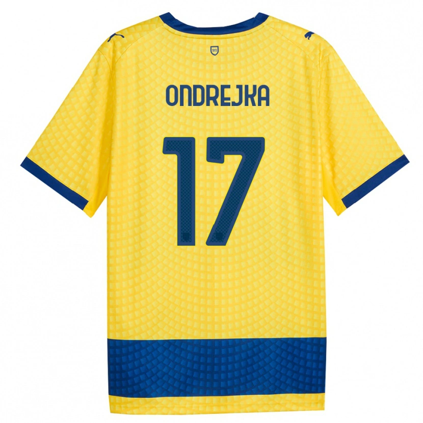 Danxen Kinder Jacob Ondrejka #17 Gelb Blau Schwarz Auswärtstrikot Trikot 2026/27 T-Shirt Österreich