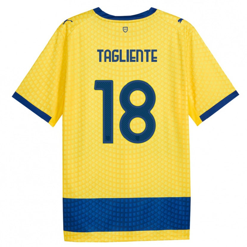 Danxen Kinder Anthony Tagliente #18 Gelb Blau Schwarz Auswärtstrikot Trikot 2026/27 T-Shirt Österreich