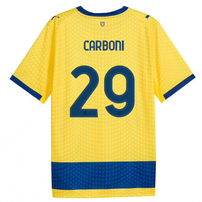 Danxen Kinder Franco Carboni #29 Gelb Blau Schwarz Auswärtstrikot Trikot 2026/27 T-Shirt Österreich
