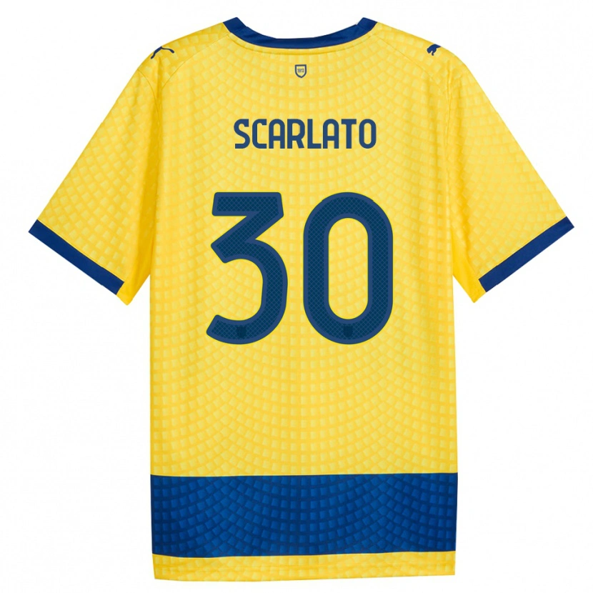 Danxen Kinder Luca Scarlato #30 Gelb Blau Schwarz Auswärtstrikot Trikot 2026/27 T-Shirt Österreich