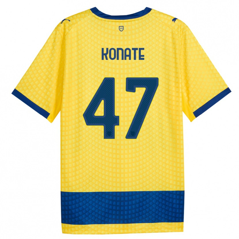 Danxen Kinder Abdou-Salam Konate #47 Gelb Blau Schwarz Auswärtstrikot Trikot 2026/27 T-Shirt Österreich