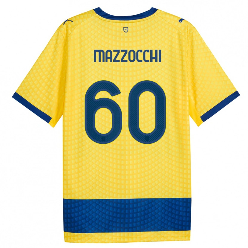 Danxen Kinder Alessandro Mazzocchi #60 Gelb Blau Schwarz Auswärtstrikot Trikot 2026/27 T-Shirt Österreich