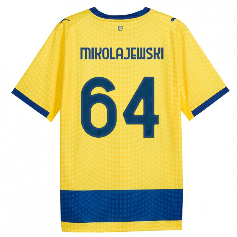 Danxen Kinder Daniel Mikolajewski #64 Gelb Blau Schwarz Auswärtstrikot Trikot 2026/27 T-Shirt Österreich