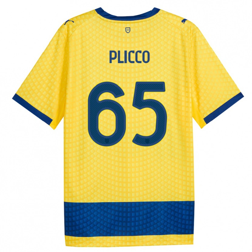 Danxen Kinder Elia Plicco #65 Gelb Blau Schwarz Auswärtstrikot Trikot 2026/27 T-Shirt Österreich