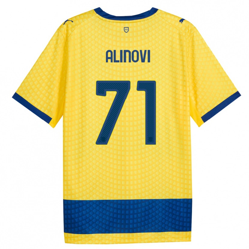 Danxen Kinder Filippo Alinovi #71 Gelb Blau Schwarz Auswärtstrikot Trikot 2026/27 T-Shirt Österreich