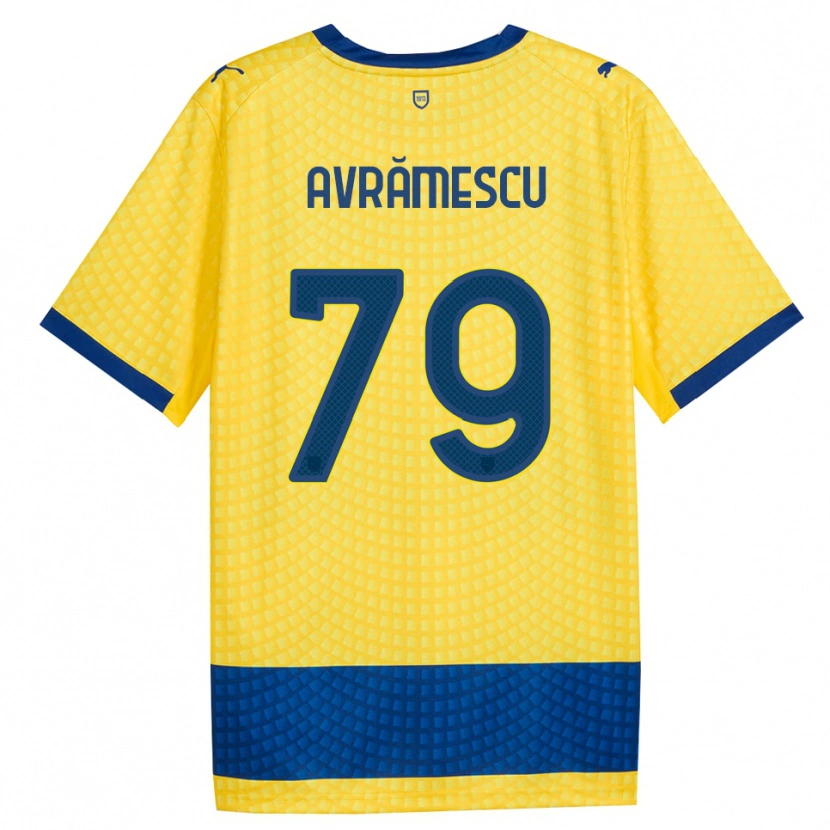 Danxen Kinder Ianis Avrămescu #79 Gelb Blau Schwarz Auswärtstrikot Trikot 2026/27 T-Shirt Österreich