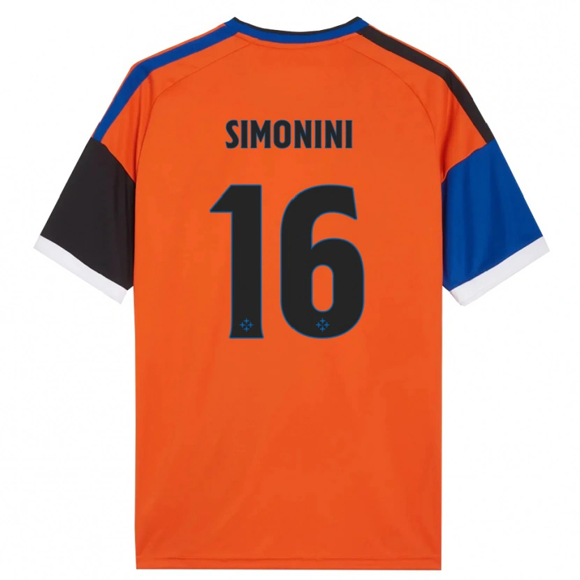 Danxen Kinder Nicolò Simonini #16 Orange Blau Schwarz Weiß Auswärtstrikot Trikot 2026/27 T-Shirt Österreich