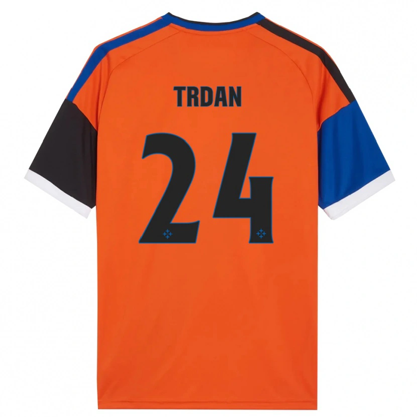 Danxen Kinder Miha Trdan #24 Orange Blau Schwarz Weiß Auswärtstrikot Trikot 2026/27 T-Shirt Österreich