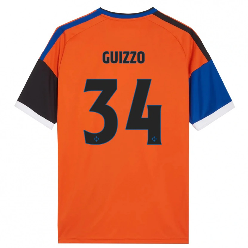 Danxen Kinder Tommaso Guizzo #34 Orange Blau Schwarz Weiß Auswärtstrikot Trikot 2026/27 T-Shirt Österreich