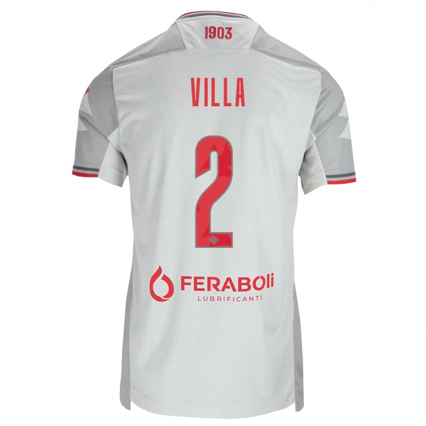 Danxen Kinder Riccardo Villa #2 Grau Weiß Rot Auswärtstrikot Trikot 2026/27 T-Shirt Österreich