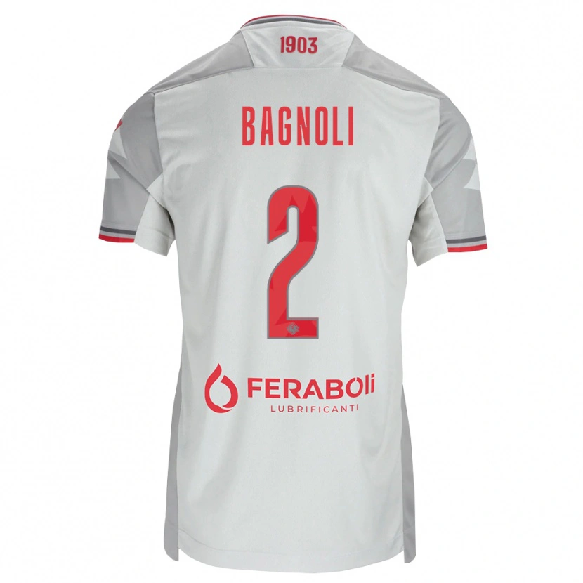 Danxen Kinder Edoardo Bagnoli #2 Grau Weiß Rot Auswärtstrikot Trikot 2026/27 T-Shirt Österreich