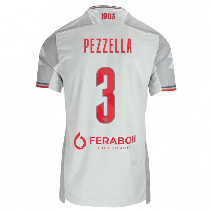Danxen Kinder Giuseppe Pezzella #3 Grau Weiß Rot Auswärtstrikot Trikot 2026/27 T-Shirt Österreich