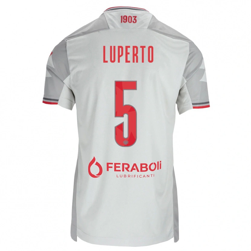 Danxen Kinder Sebastiano Luperto #5 Grau Weiß Rot Auswärtstrikot Trikot 2026/27 T-Shirt Österreich